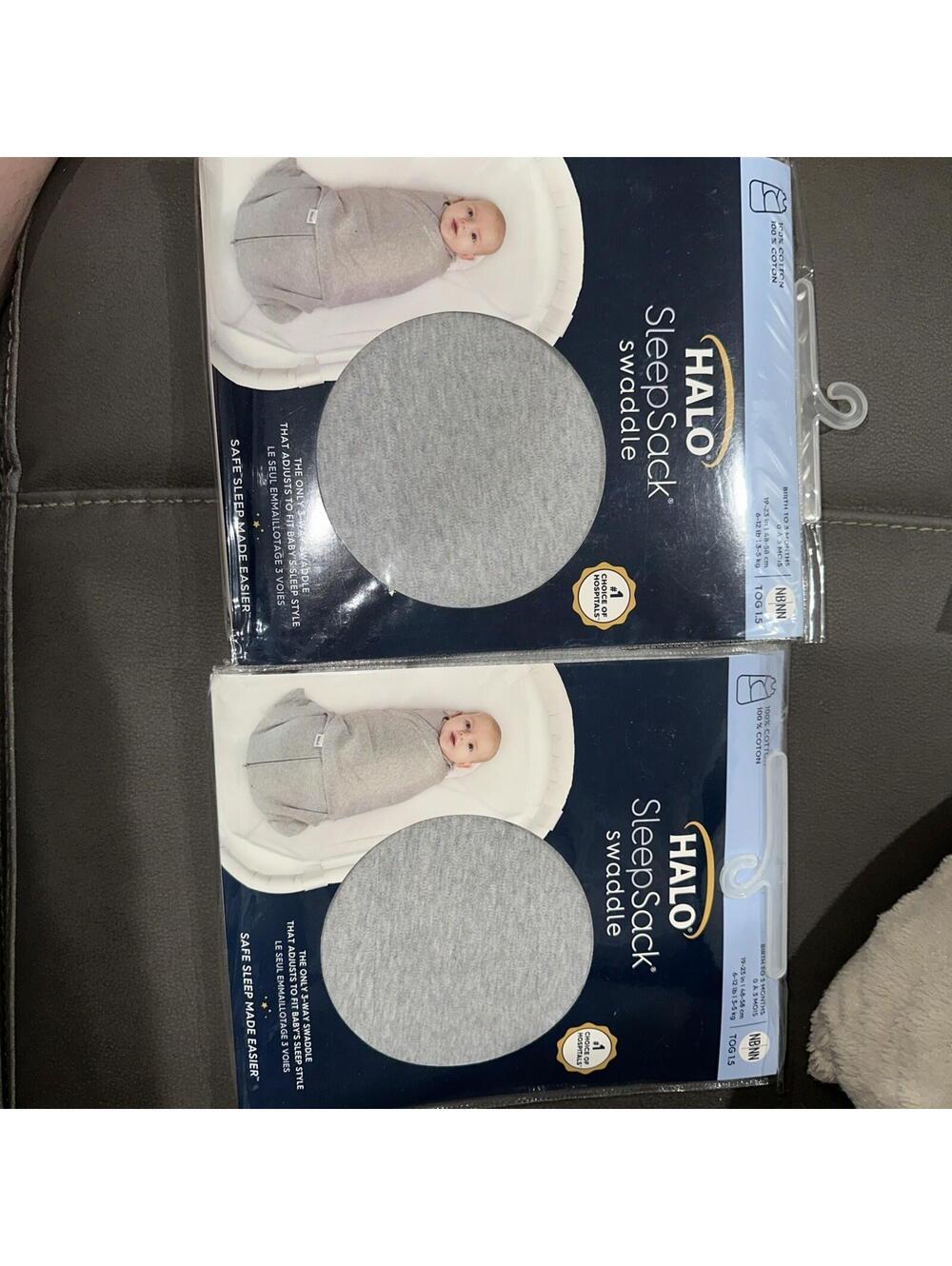 HALO  SleepSack Swaddle - Newborn 0 - 3 Months Micro Fleece New Lot Of 3 Grey